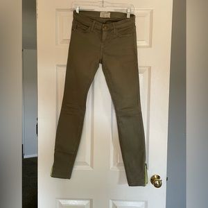 Current Elliott ankle zip khaki jeans